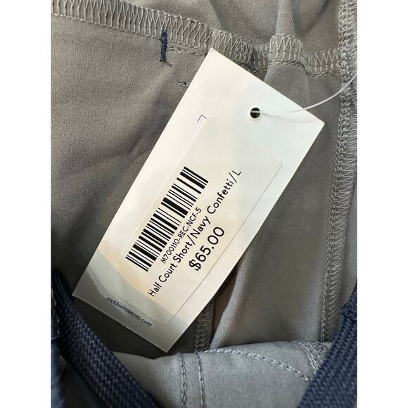 NWT Outdoor Voice Men's Navy Confetti Half Court Athletic Shorts Size Large - Picture 2 of 4